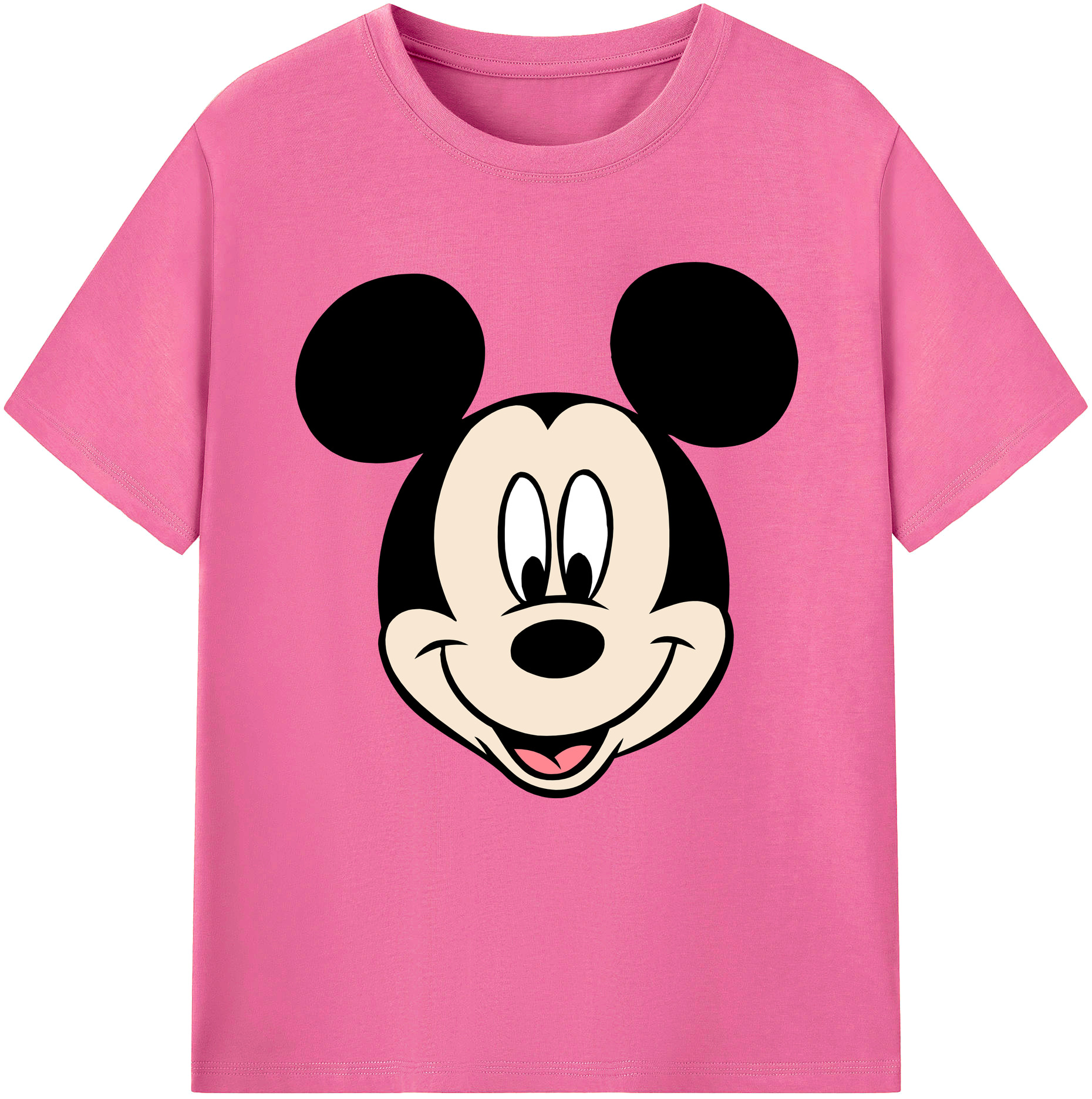 （画像用） ミッキーマウス Mickey Mouse レディースカジュアルプリントTシャツ（綿100％）